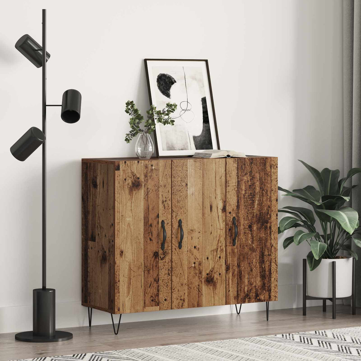 Vidaxl dressoir oudhout 90 x 32,5 x 80 cm bewerkt hout