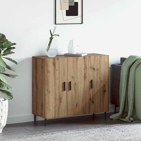 Vidaxl dressoir artisan eiken 90 x 34 x 80 cm bewerkt hout