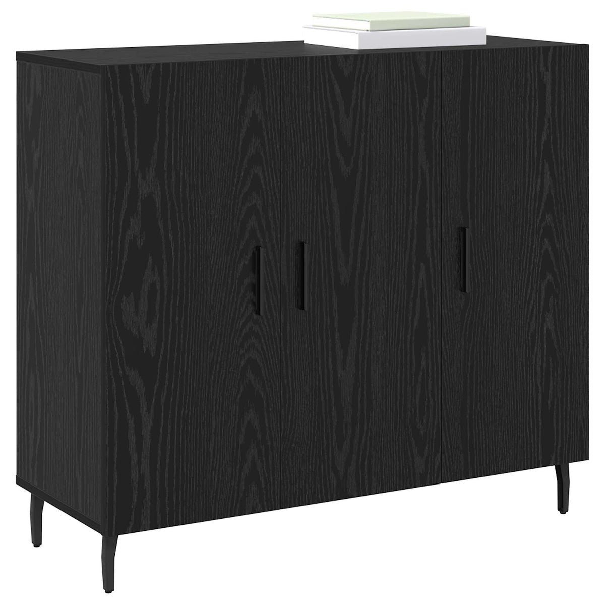 Vidaxl dressoir zwart eiken 90 x 34 x 80 cm bewerkt hout