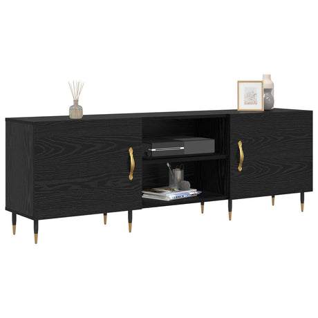 Vidaxl tv-kast 150 x 30 x 50 cm zwart eiken bewerkt hout