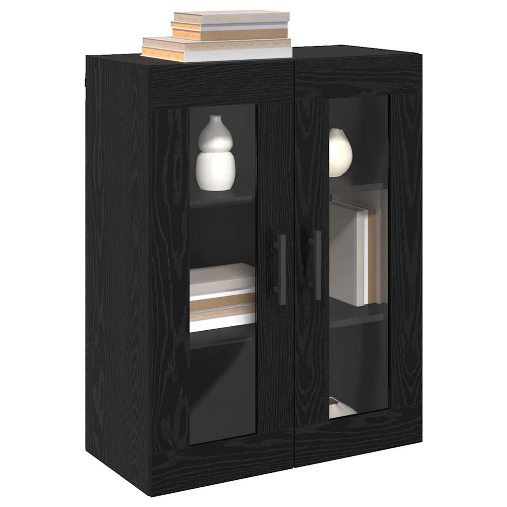 Vidaxl wandkast zwart eiken 69.5 x 34 x 90 cm bewerkt hout