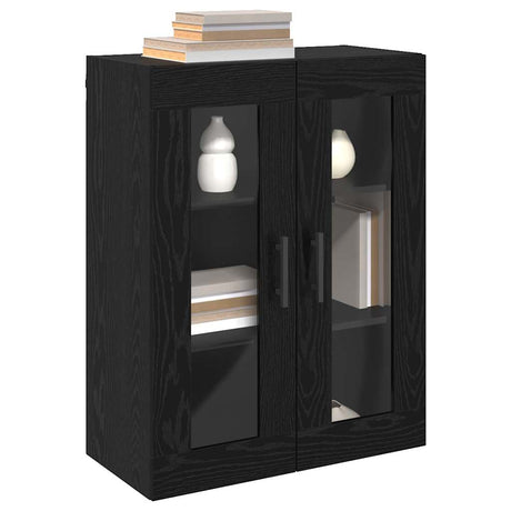 Vidaxl wandkast zwart eiken 69.5 x 34 x 90 cm bewerkt hout