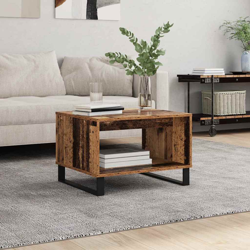 Vidaxl salontafel oud hout 60 x 50 x 40 cm bewerkt hout