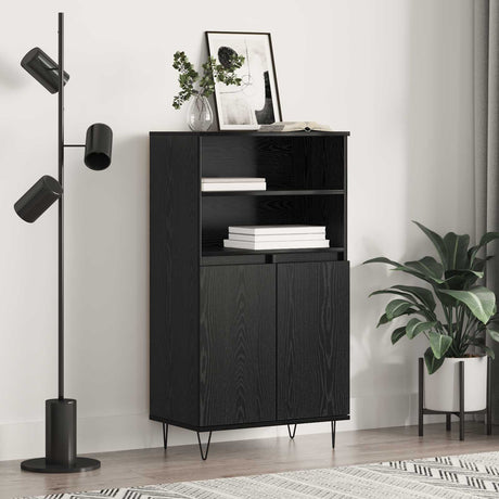 Vidaxl highboard zwart 60 x 36 x 110 cm bewerkt hout