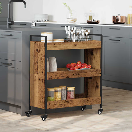 Vidaxl keuken trolley oudhout 70 x 30 x 82 cm bewerkt hout