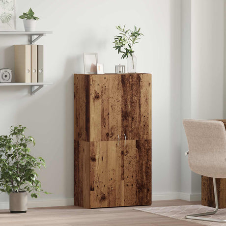Vidaxl kantoorkast oud hout 60 x 32 x 115 cm bewerkt hout