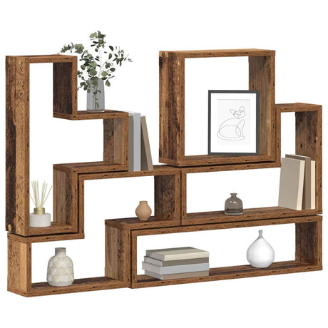 Vidaxl wandplank muurmontage oudhout 96 x 12 x 64 cm