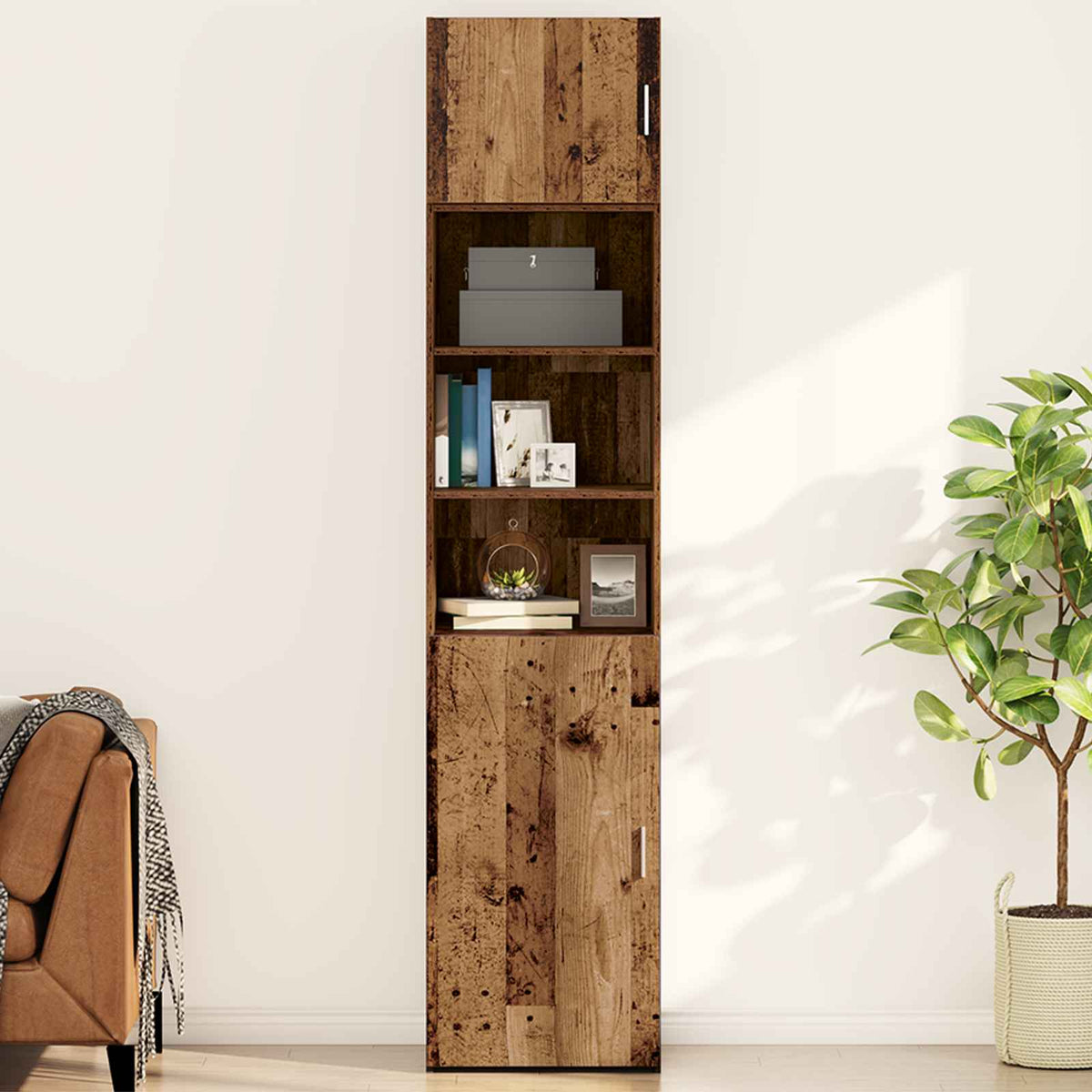 Vidaxl wandkast oud hout 50 x 42.5 x 40 cm bewerkt hout