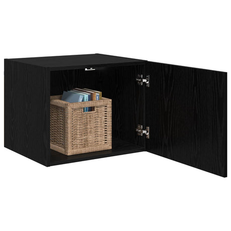 Vidaxl wandkast zwart eiken 50 x 42.5 x 40 cm bewerkt hout