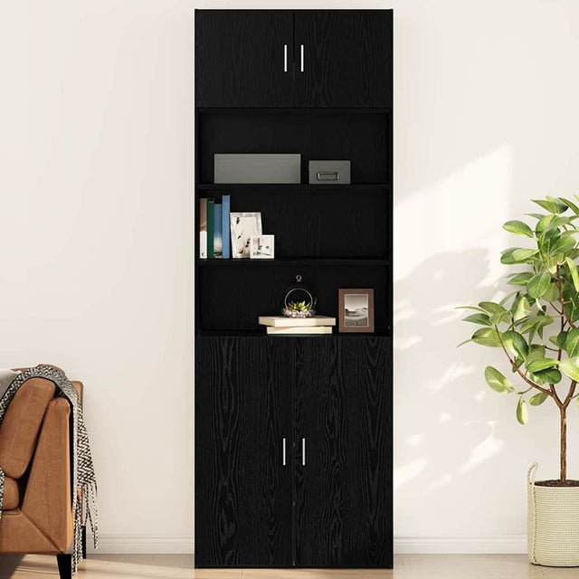 Vidaxl wandkast zwart eiken 80 x 42.5 x 40 cm bewerkt hout
