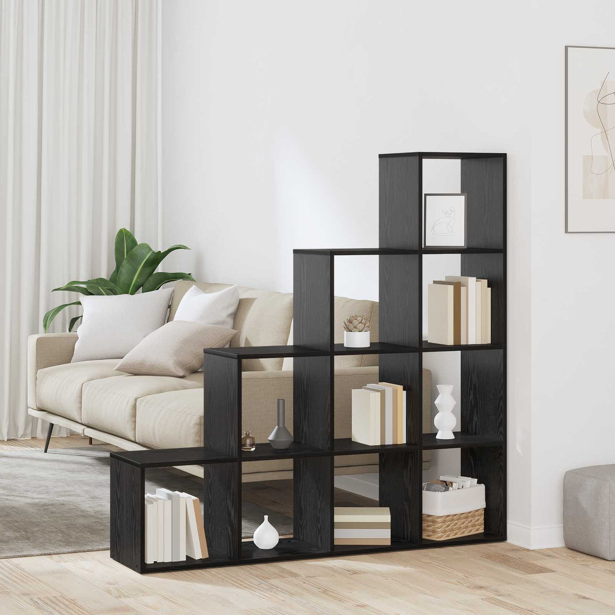 Vidaxl kamerscherm boekenkast 10-laags 131,5 x 29 x 131,5 cm