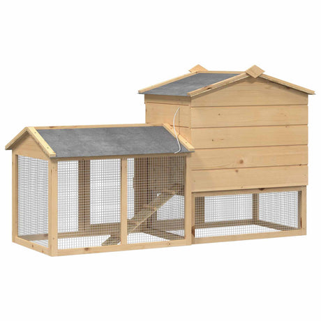 Vidaxl kippenhok 2 st bruin 150 x 60 x 89 cm massief grenenhout