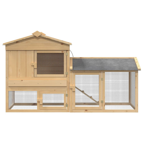 Vidaxl kippenhok 2 st bruin 150 x 60 x 89 cm massief grenenhout