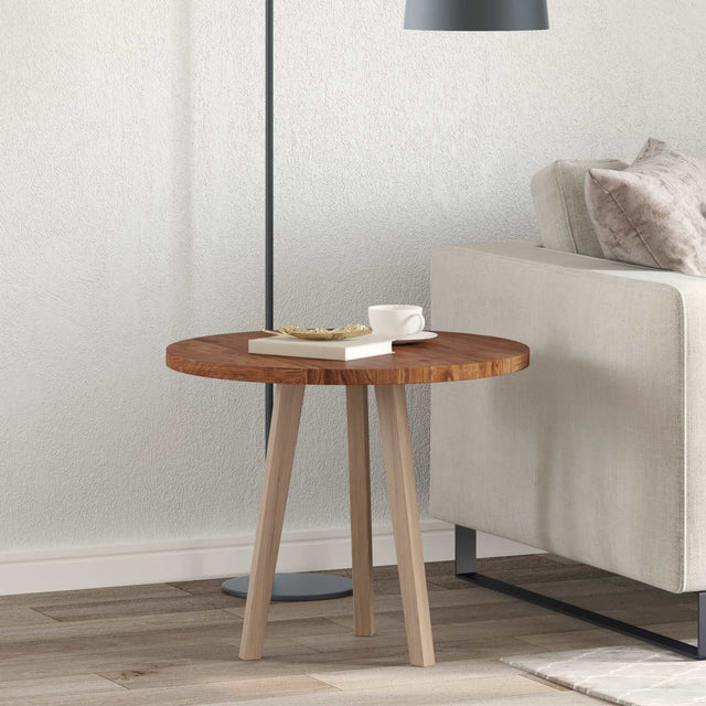 Vidaxl tafelblad ø 60 x 2,5 cm rond massief eikenhout licht bruin