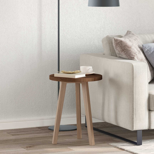Vidaxl tafelblad ø 40 x 2,5 cm rond massief eikenhout donkerbruin