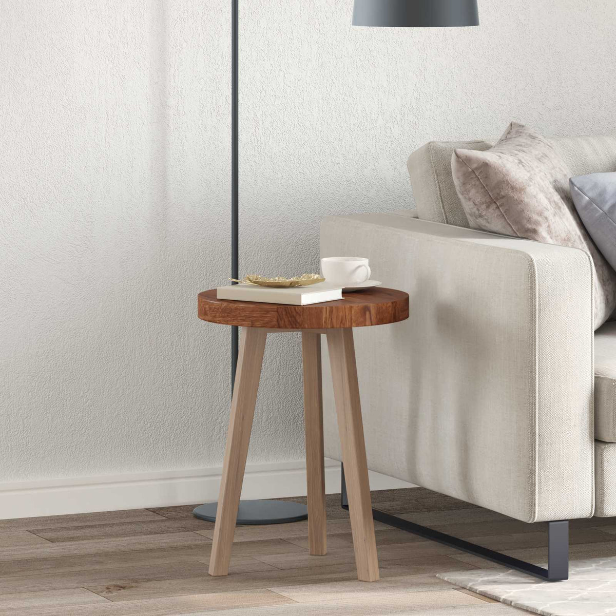 Vidaxl tafelblad ø 40 x 4 cm rond massief eikenhout licht bruin