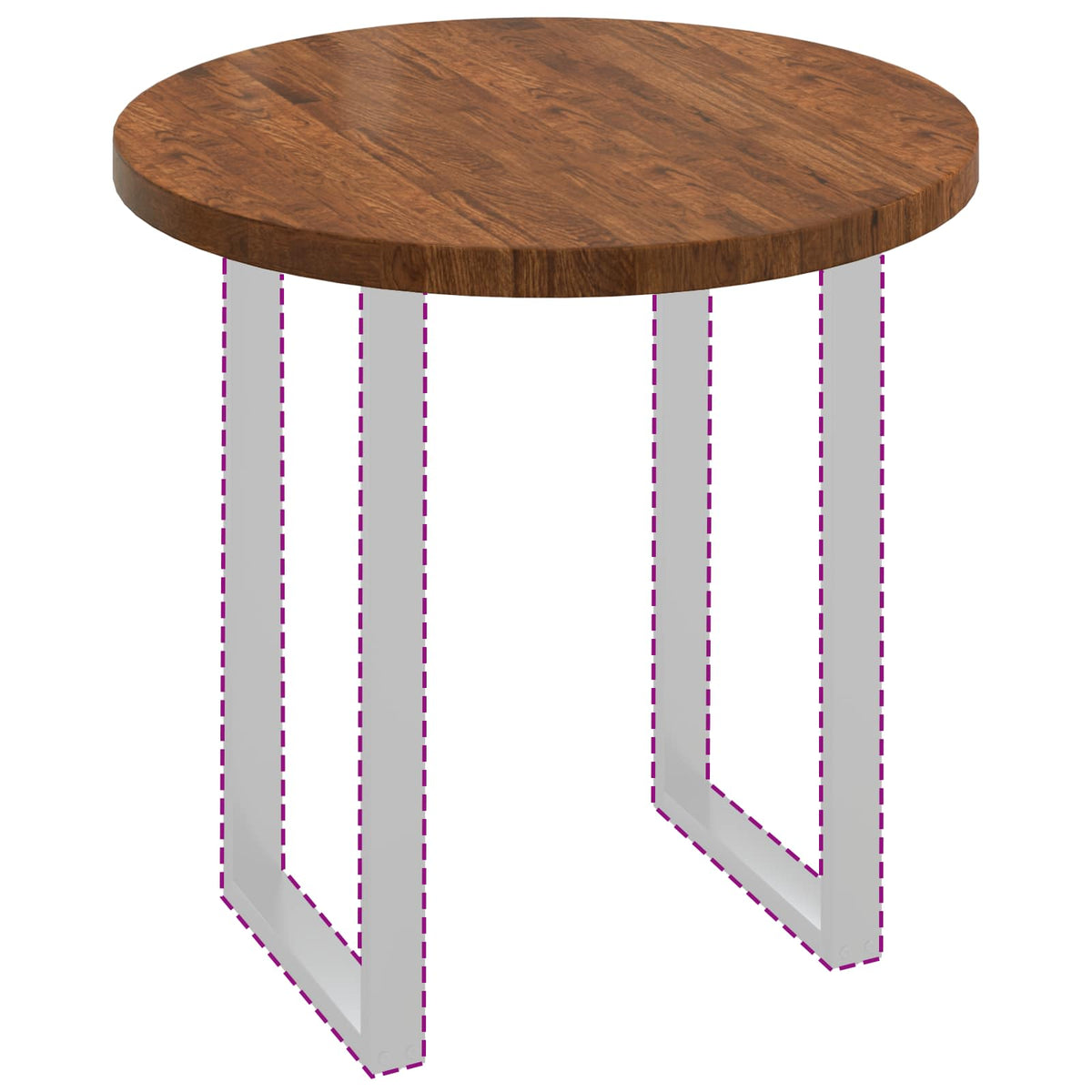 Vidaxl tafelblad ø 80 x 4 cm rond massief eikenhout licht bruin