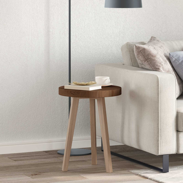 Vidaxl tafelblad ø 40 x 4 cm rond massief eikenhout donkerbruin