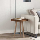 Vidaxl tafelblad ø 50 x 4 cm rond massief eikenhout donkerbruin