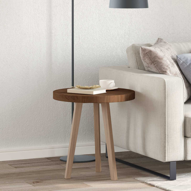 Vidaxl tafelblad ø 50 x 4 cm rond massief eikenhout donkerbruin