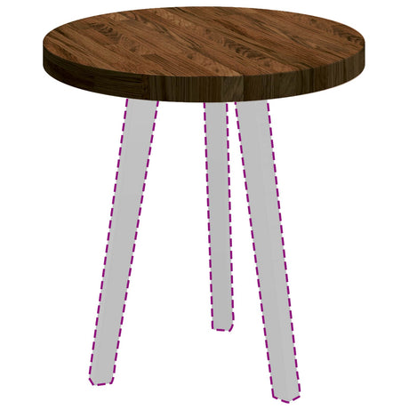 Vidaxl tafelblad ø 50 x 4 cm rond massief eikenhout donkerbruin
