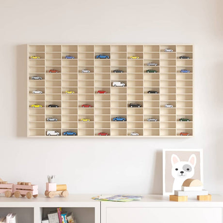 Vidaxl muurdisplaykast muurmontage beige 98 x 4,5 x 55 cm bewerkt hout