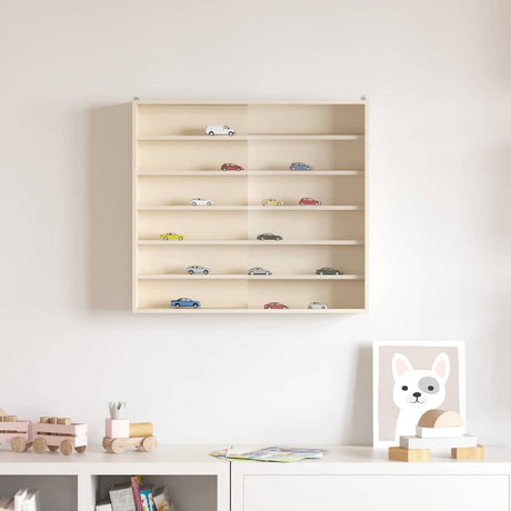 Vidaxl muurdisplaykast met plank beige 60 x 8,5 x 54 cm multiplex