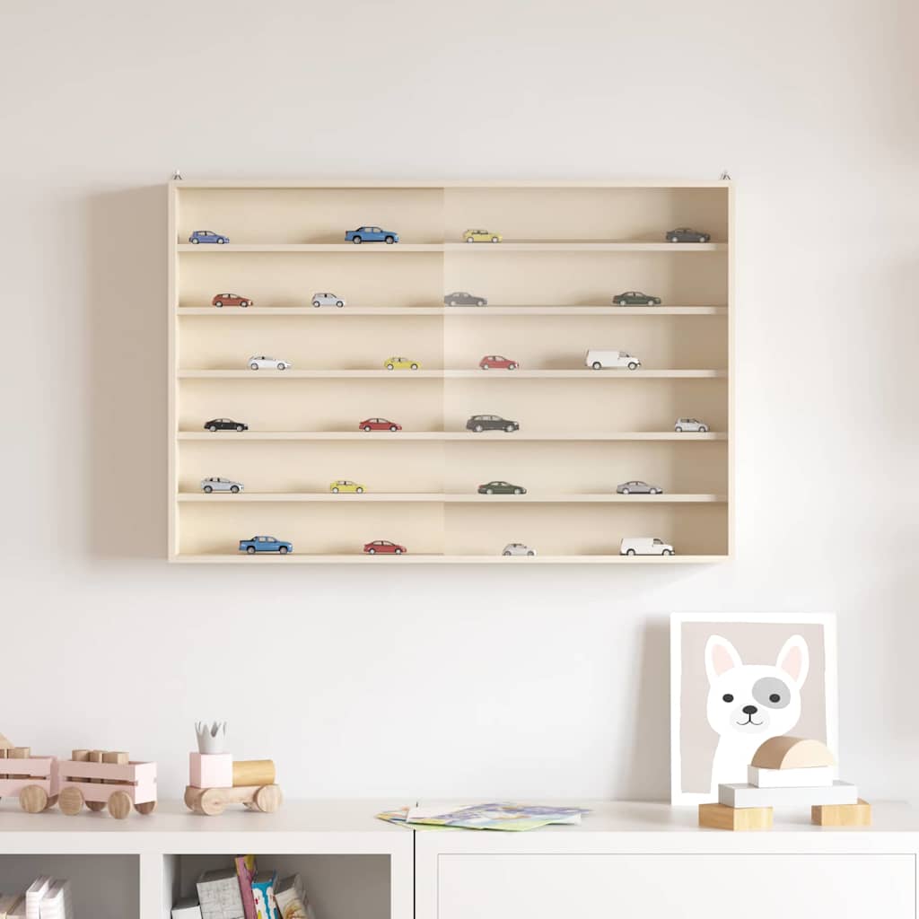 Vidaxl muurdisplaykast met plank beige 80 x 8,5 x 54 cm multiplex