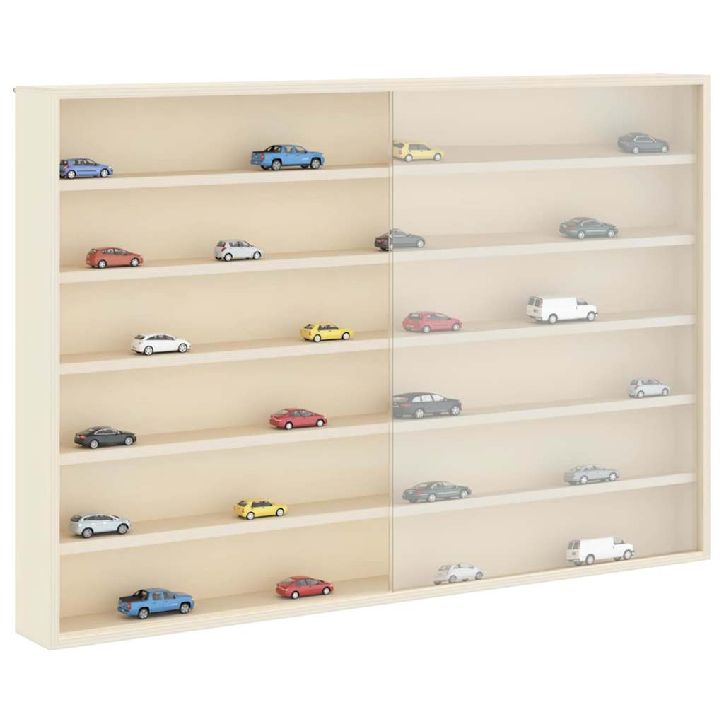 Vidaxl muurdisplaykast met plank beige 80 x 8,5 x 54 cm multiplex