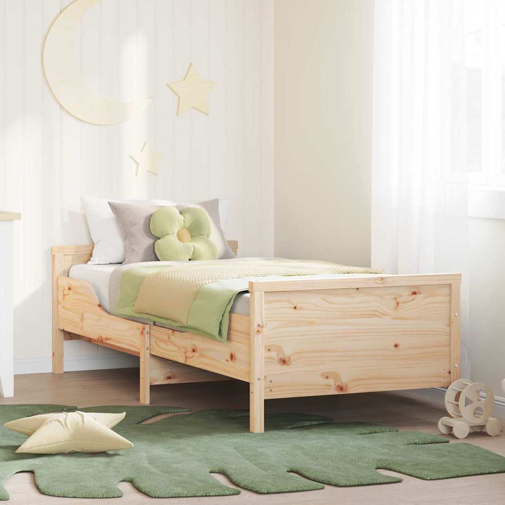 Vidaxl bedframe met hoofdeinde bruin 80 x 200 cm bewerkt hout