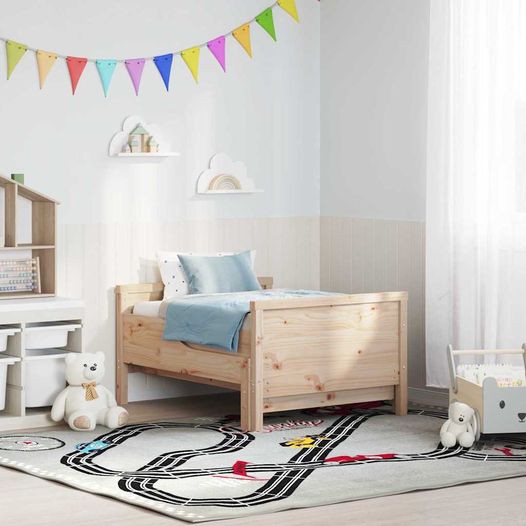 Vidaxl bedframe met hoofdeinde bruin 80 x 200 cm bewerkt hout