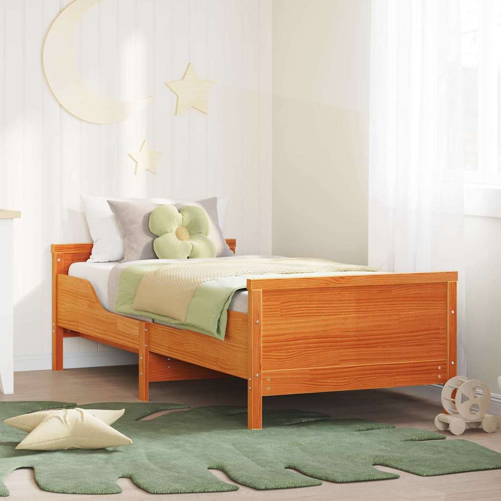 Vidaxl bedframe met hoofdeinde wasbruin 80 x 200 cm bewerkt hout