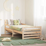 Vidaxl bedframe met hoofdeinde bruin 80 x 200 cm bewerkt hout