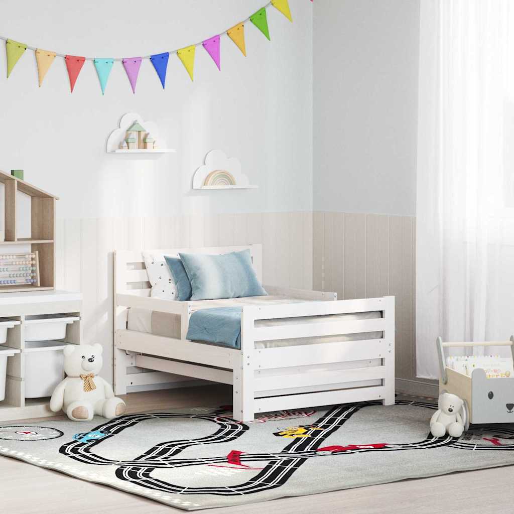 Vidaxl bedframe met hoofdeinde wit 80 x 200 cm bewerkt hout