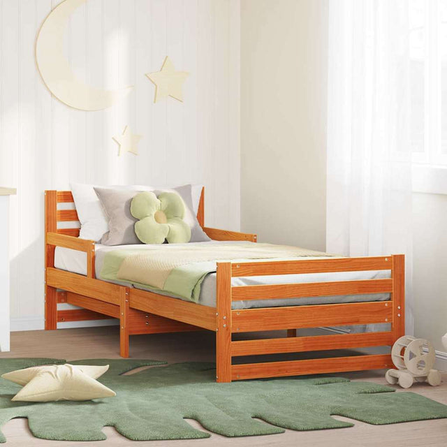 Vidaxl bedframe met hoofdeinde wasbruin 80 x 200 cm bewerkt hout