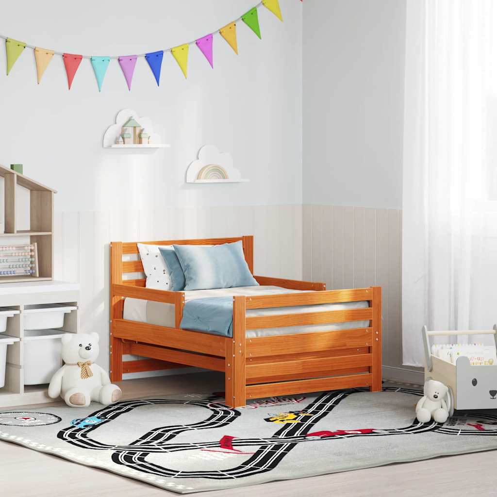 Vidaxl bedframe met hoofdeinde wasbruin 80 x 200 cm bewerkt hout