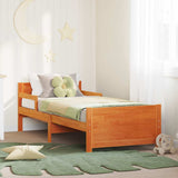 Vidaxl bedframe met hoofdeinde wasbruin 80 x 200 cm bewerkt hout