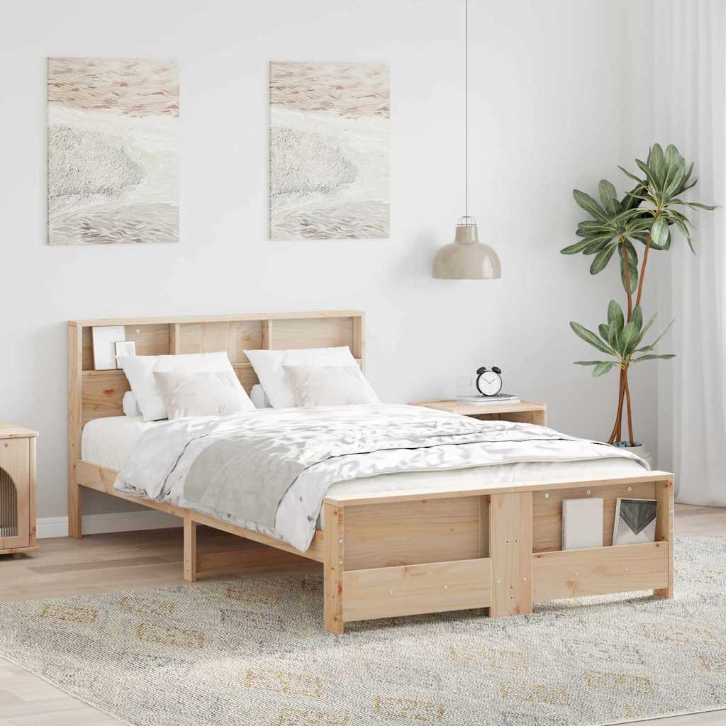 Vidaxl bedframe met plank bruin 120 x 200 cm massief grenenhout