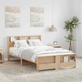 Vidaxl bedframe met plank bruin 120 x 200 cm massief grenenhout