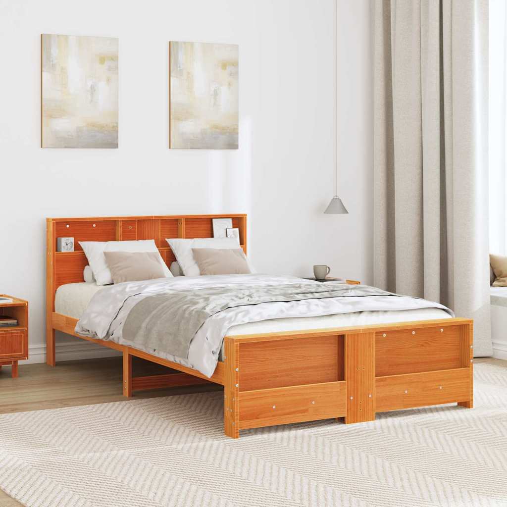 Vidaxl bedframe met plank wasbruin 120 x 200 cm massief grenenhout