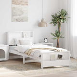 Vidaxl bedframe met plank wit 90 x 200 cm massief grenenhout