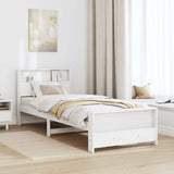 Vidaxl bedframe met plank wit 90 x 200 cm massief grenenhout