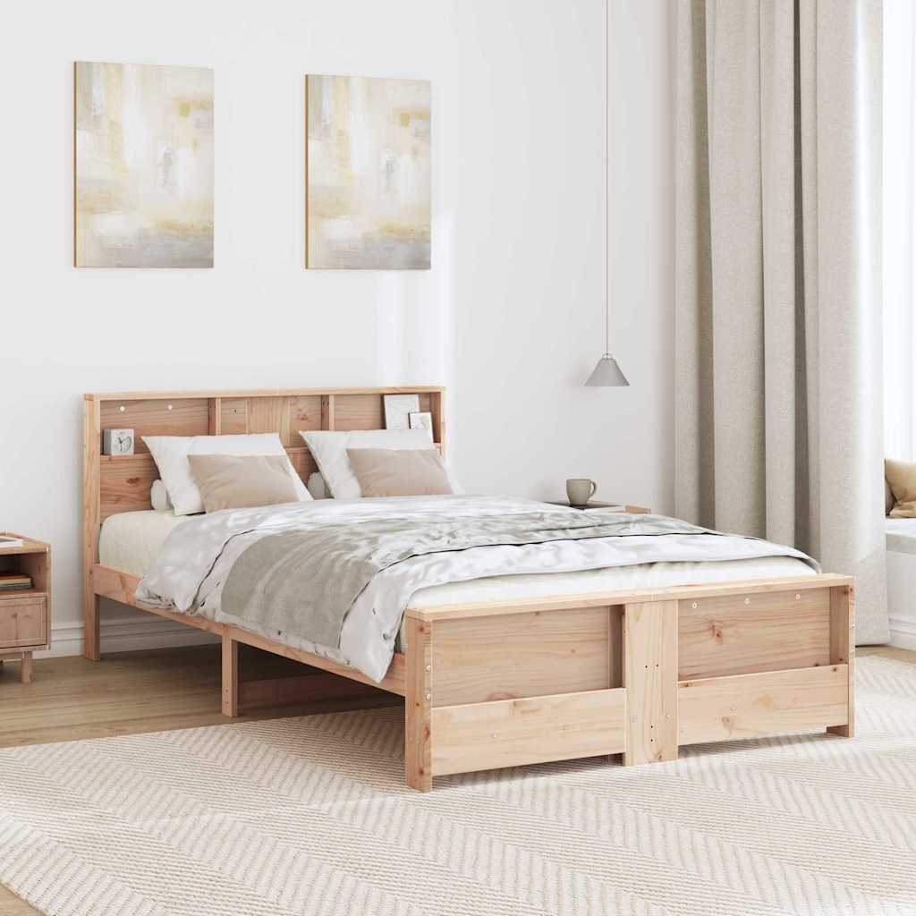 Vidaxl bedframe met plank bruin 120 x 190 cm massief grenenhout