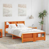 Vidaxl bedframe met plank wasbruin 120 x 190 cm massief grenenhout