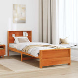 Vidaxl bedframe met plank wasbruin 90 x 190 cm massief grenenhout