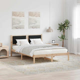 Vidaxl bedframe met hoofdeinde zwart 160 x 200 cm massief grenenhout