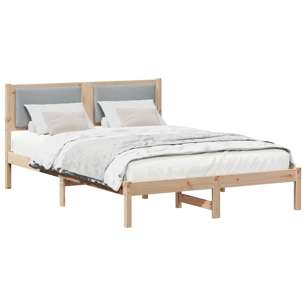 Vidaxl bedframe lichtgrijs 150 x 200 cm massief grenenhout