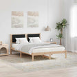 Vidaxl bedframe met hoofdeinde zwart 150 x 200 cm massief grenenhout