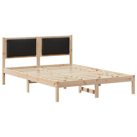 Vidaxl bedframe met hoofdeinde zwart 150 x 200 cm massief grenenhout