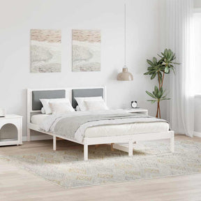 Vidaxl bedframe lichtgrijs 150 x 200 cm massief grenenhout